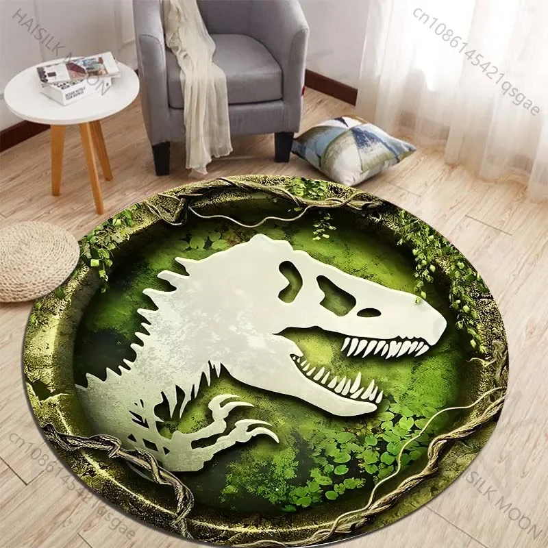 Kids Outdoor Area - Tappeti rotondi con stampa dinosauro HD